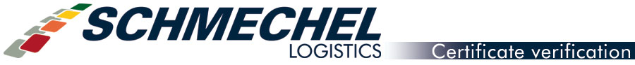 Schmechel Transport GmbH - Certificate verification